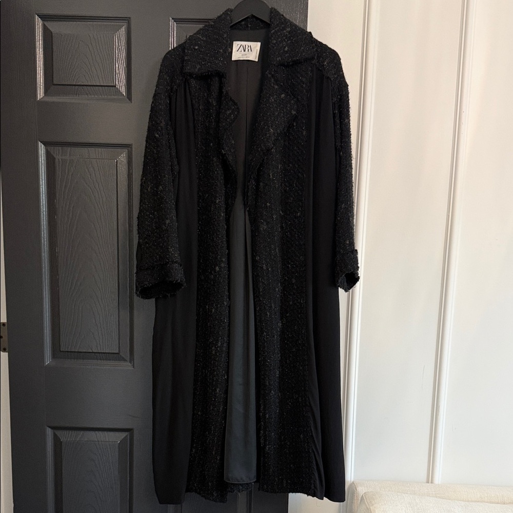 ZARA STUDIO BOUCLE TWEED STYLE COAT S